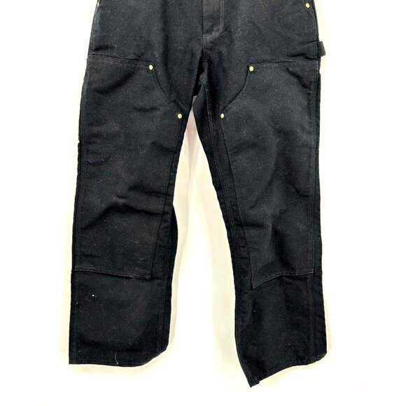 CARHARTT pants loose straight B01 firm duck double front dungarees black 26 X 27 - Picture 4 of 8